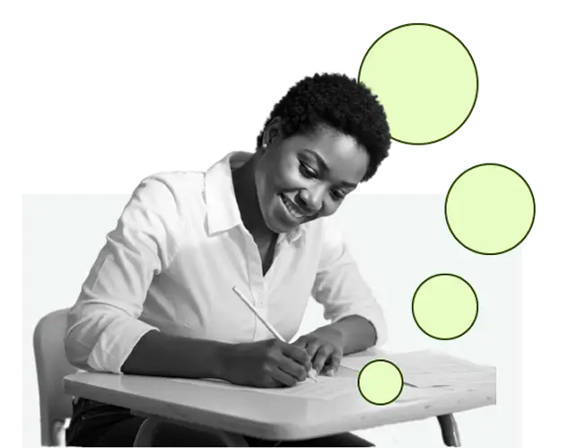 Student taking test